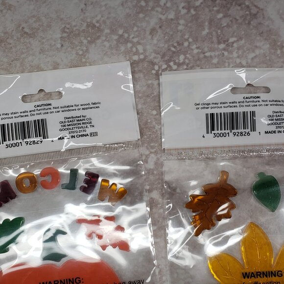 Autumn Decals Fall Gel Perfect Harvest Small Thanksgiving Window Clings 5 Packs - Picture 10 of 12